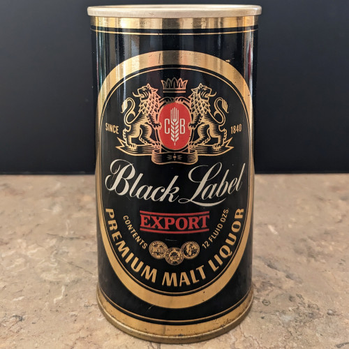 Black Label Export Malt Liquor Steel Can